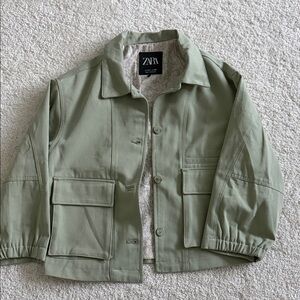 Zara Kids Sage Green Jean Jacket